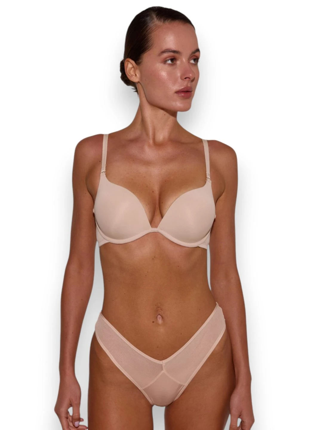 Бежевый бюстгальтер с тройным push-up l1505a0 vanilla Luna микрофибра