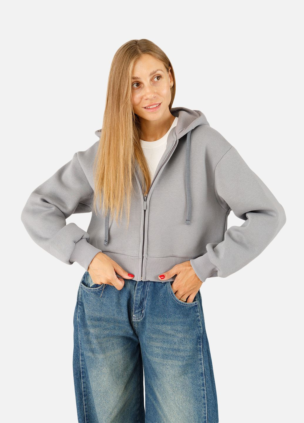 Жіноча толстовка колір темно-сірий ЦБ-00254558 Yuki (301196370)