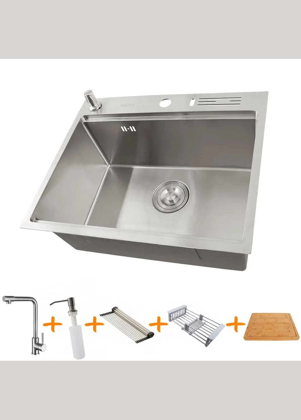 Комплект мийки на кухню та змішувача з нержавіючої сталі NS-5747 Nett (316390453)