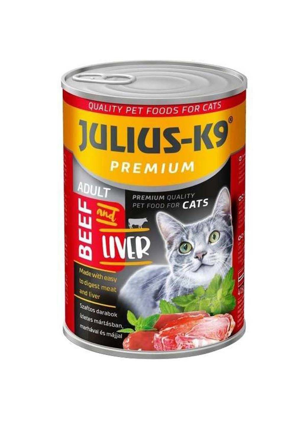 Консерва суперпреміум для котів яловичина та печінка 415 г Julius-K9 (286472902)