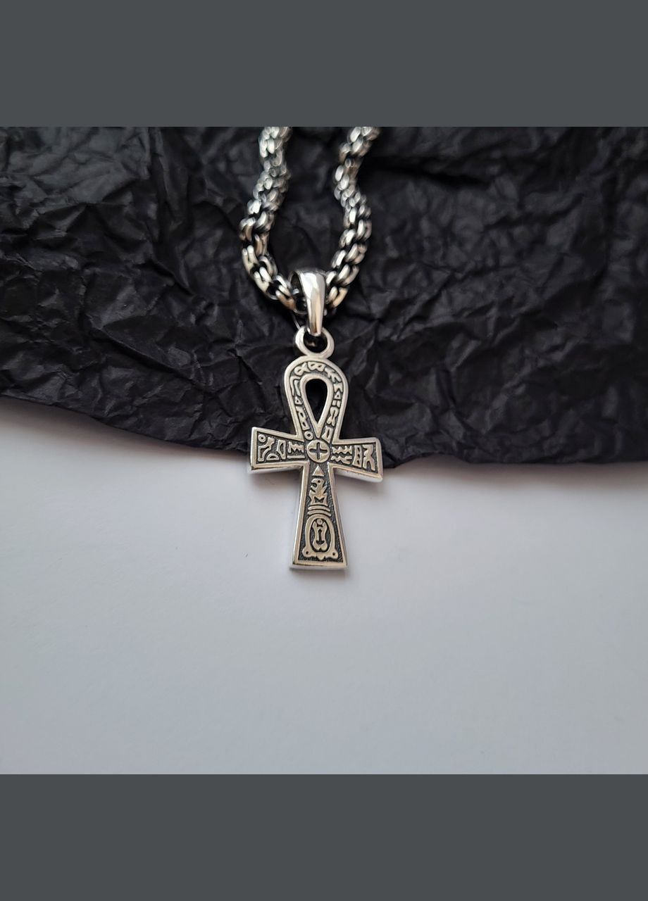 Срібна підвіска оберіг амулет хрест Анкх чорнене срібло 925 проби (АРТ.89050ч) 6.10г No Brand (306741998)