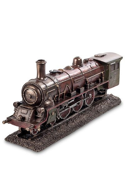 Статуэтка настольная Паровоз 25х11х6,5 см 1904122 полистоун покрытый бронзой Veronese (346531559)