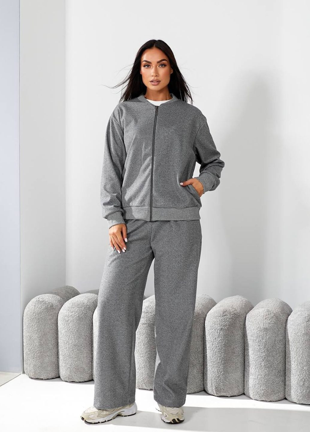 Теплий кашеміровий костюм двійка на блискавці Tik-Tak (340956738)