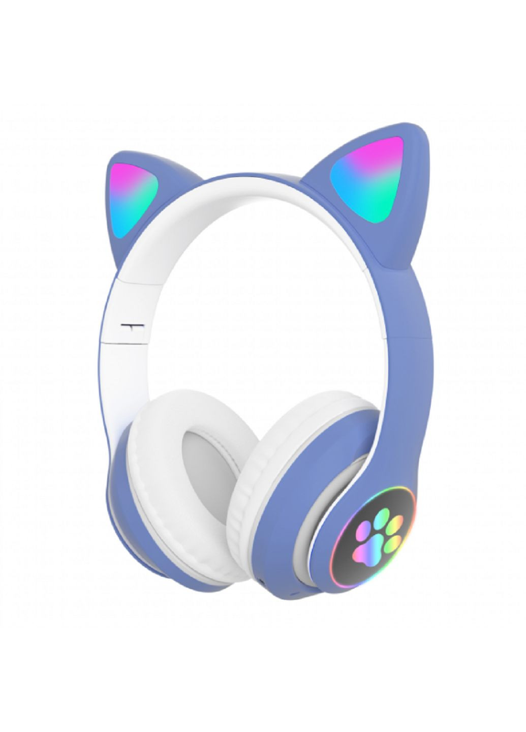 Навушники бездротові дитячі MP3 з котячими вушками з підсвічуванням LED Сині Cat stn-28 (282957010)