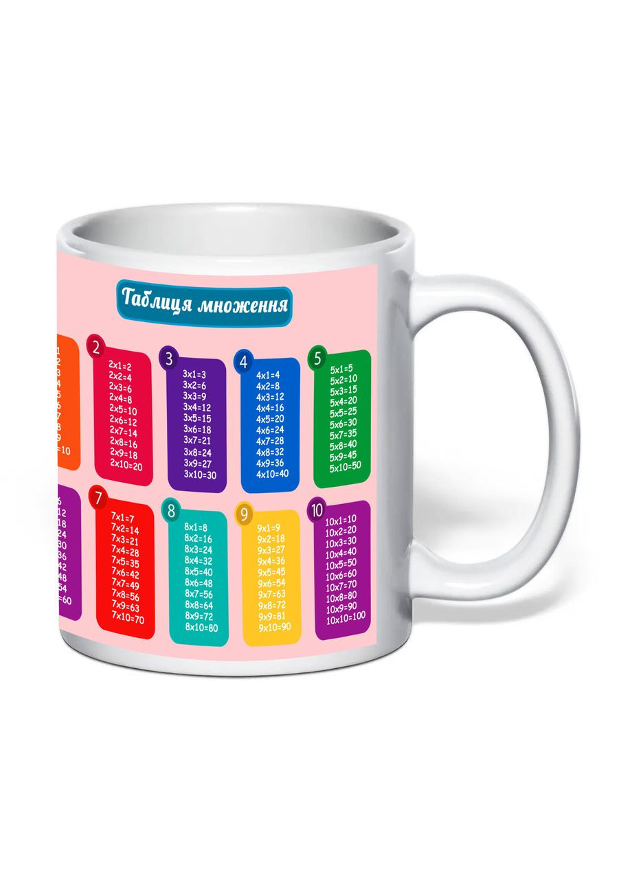 Чашка з друком "Табличка множення" №2 330 мл (колір білий) (29955) No Brand (358210366)