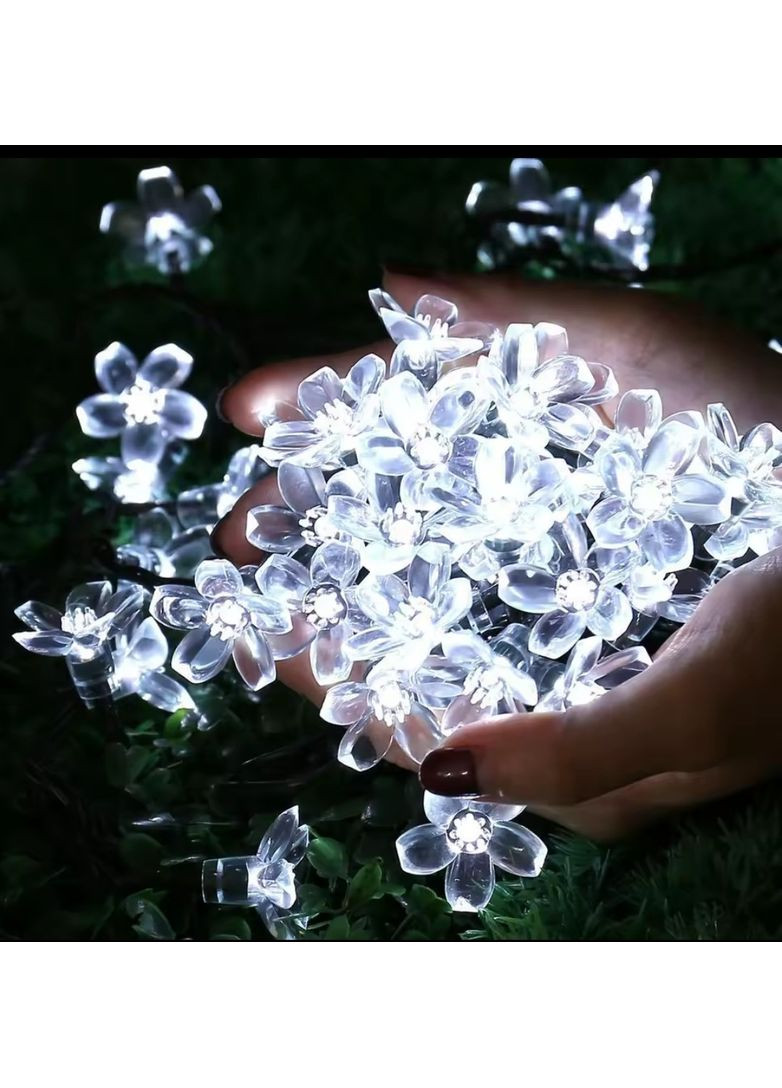 Уличная гирлянда Сакура на солнечной батарее 6,5 метра 30 LED Холодный белый No Brand (369617162)