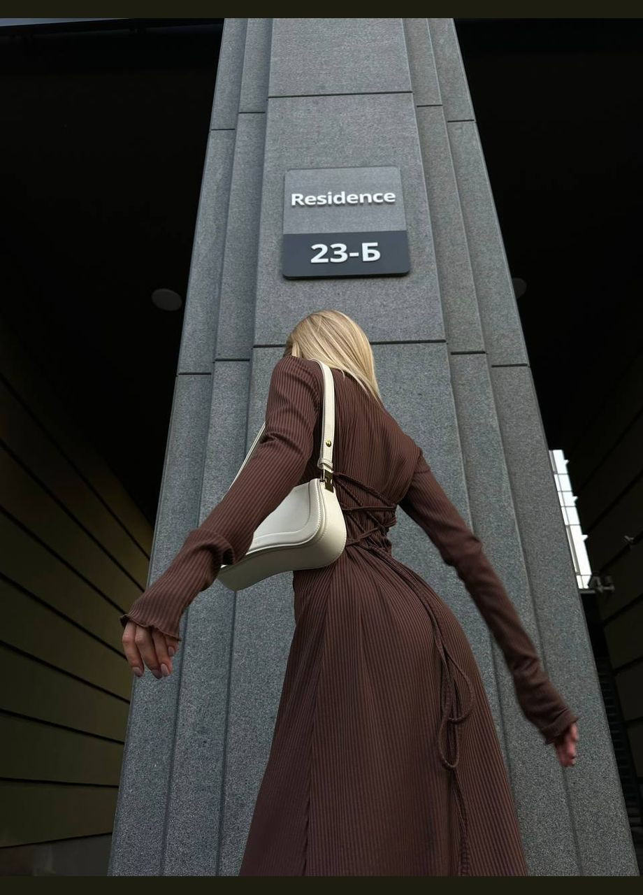 Коричнева повсякденний, кежуал сукня No Brand однотонна