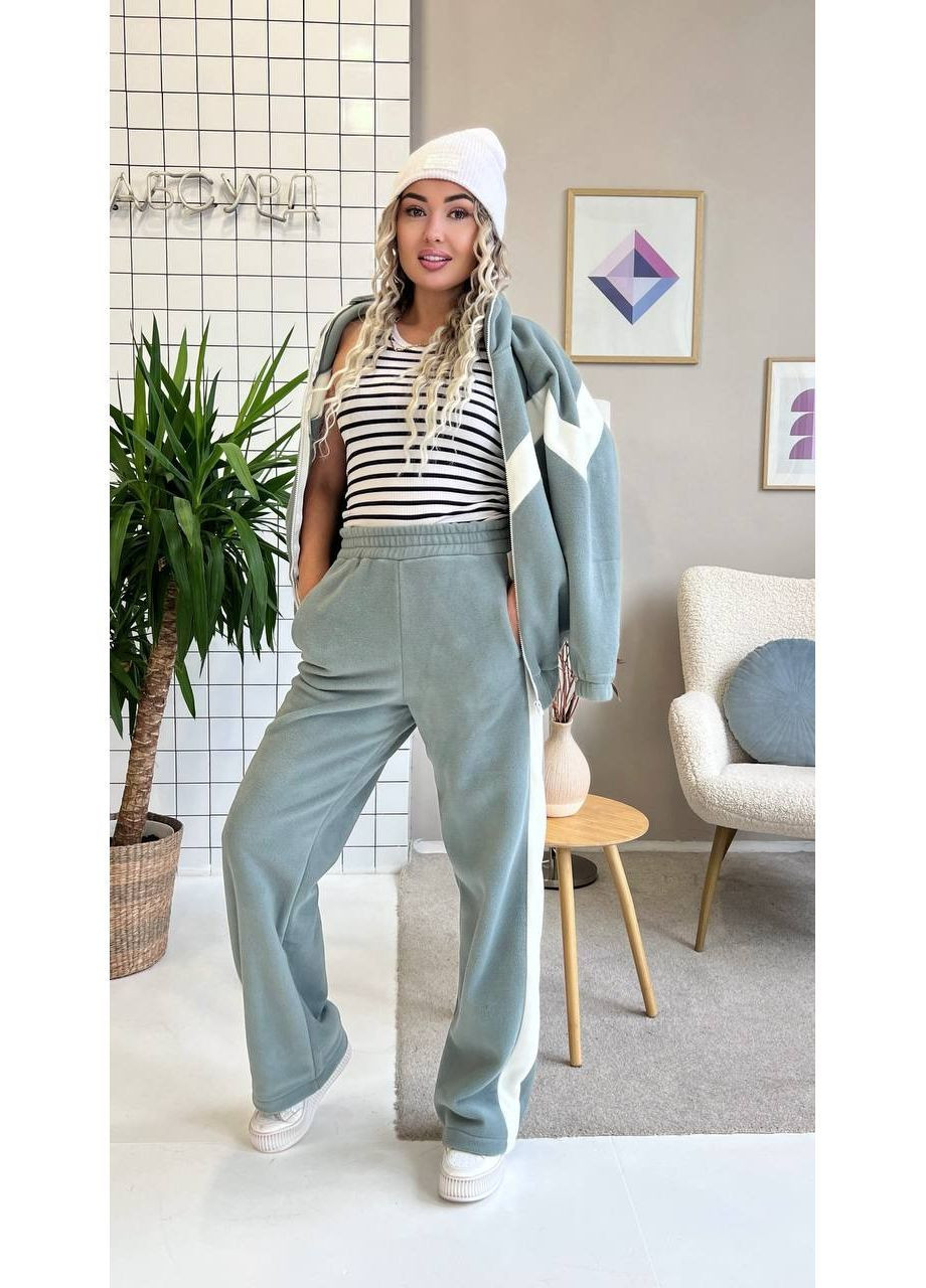 Костюм 3072двійка Полар Фліс щільний,худі на блискавці та штани прямого крою Україна (367915031)