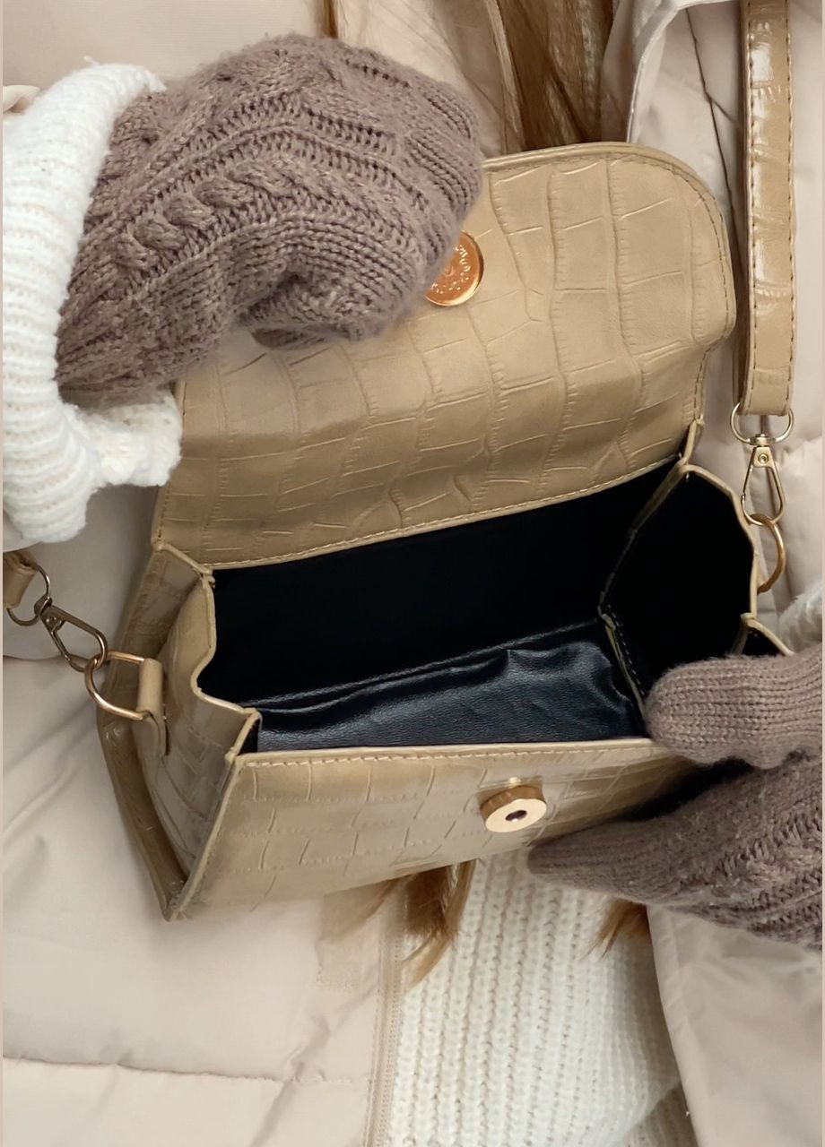 Женская сумочка 00581 кросс-боди рептилия бежевая No Brand (289199491)