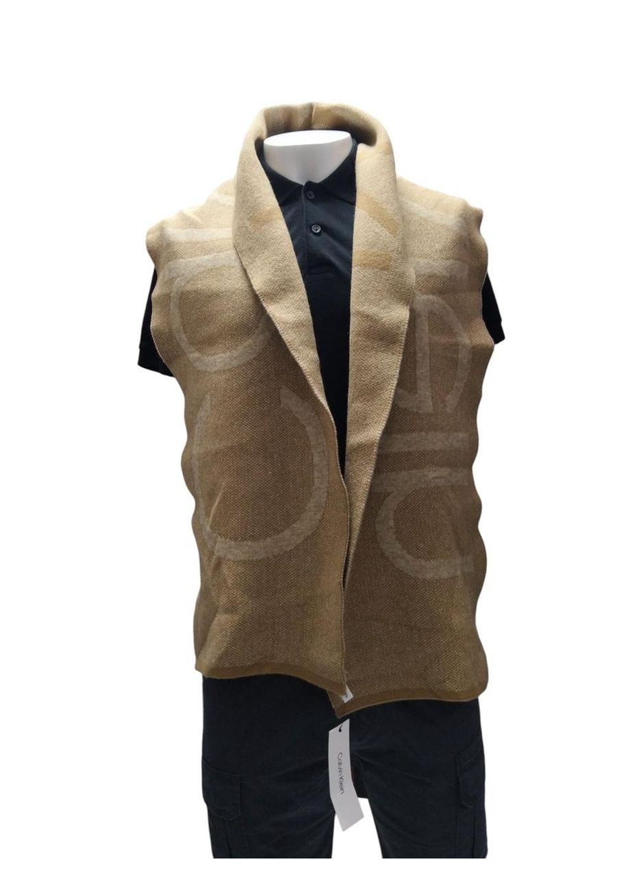 Шарф двухсторонний, с серым, с надписью бренда, one size Calvin Klein slim fit (370442791)