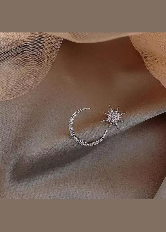 Серьги "луна-звезда", серьги с луной со звездами, серебро, украшения, подарок Fashion Jewelry (337718726)