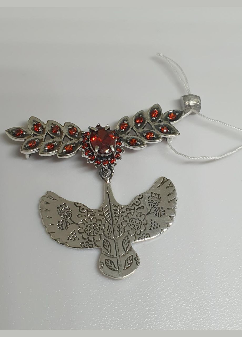 Кулон Дукач серебряный 925 пробы птичка горлица, голубка, вышиванка No Brand (333342733)