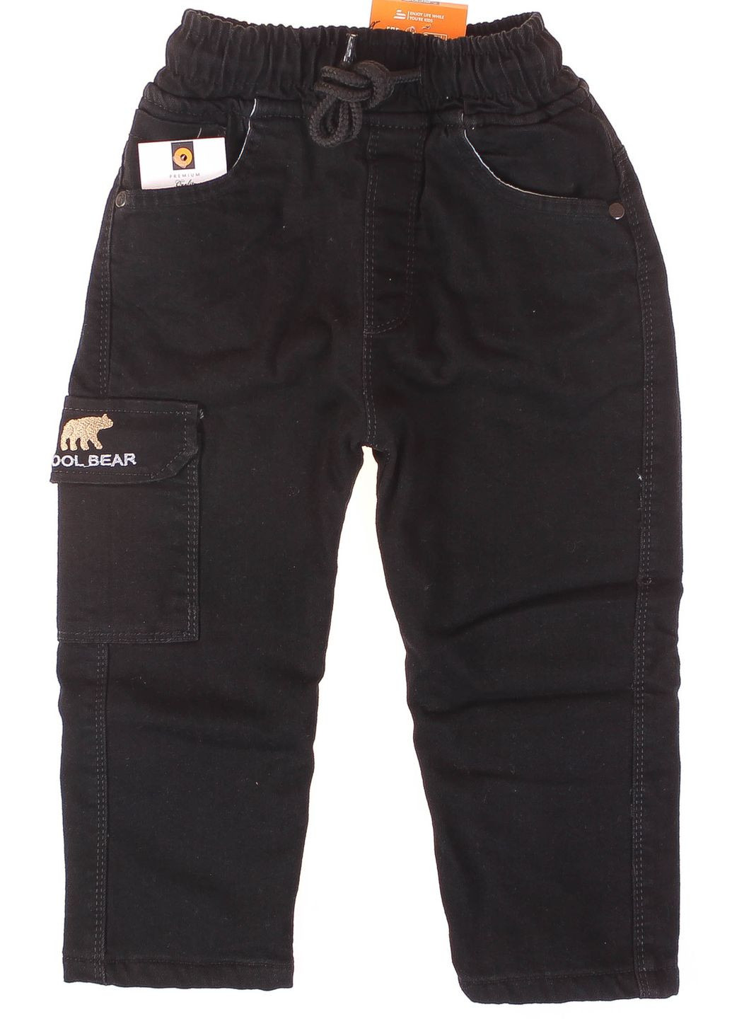 Черные зимние брюки джинсовые 12532 Sercino