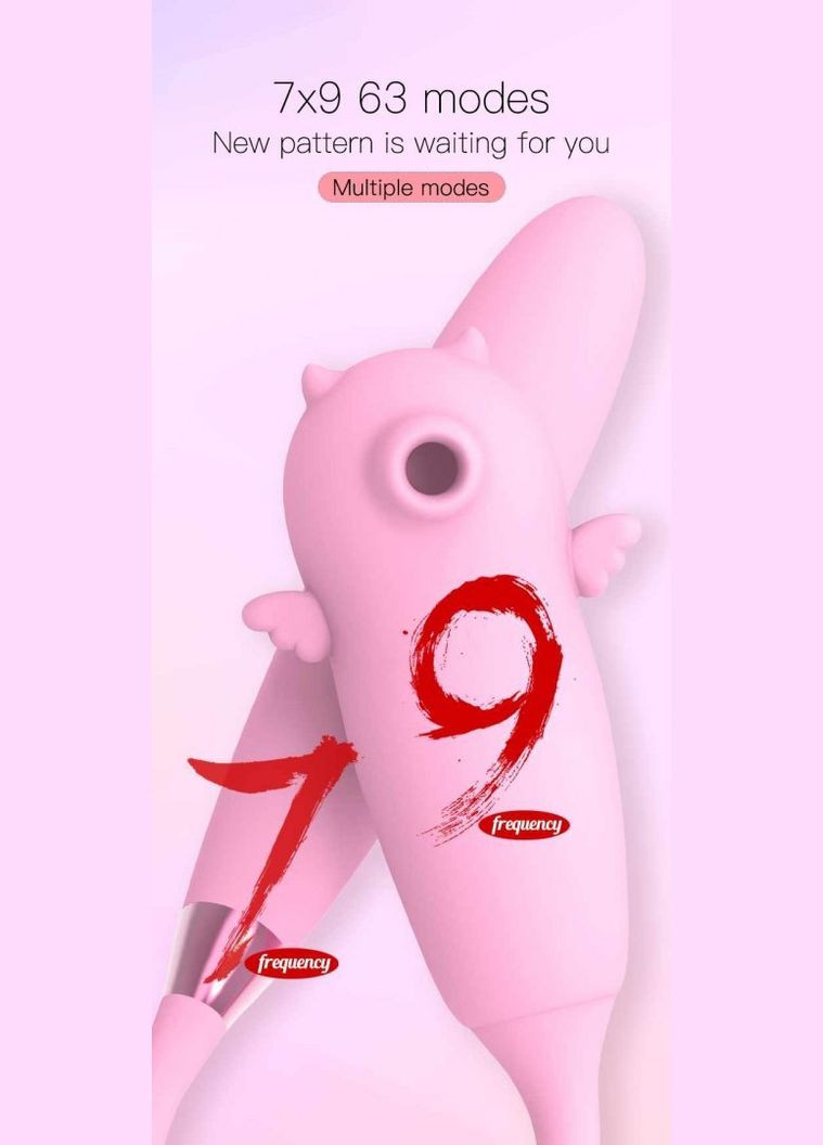 Подвійний вібратор з вакуумною стимуляцією Viola з пульсацією та підігрівом, рожевий Boss Series (333341515)