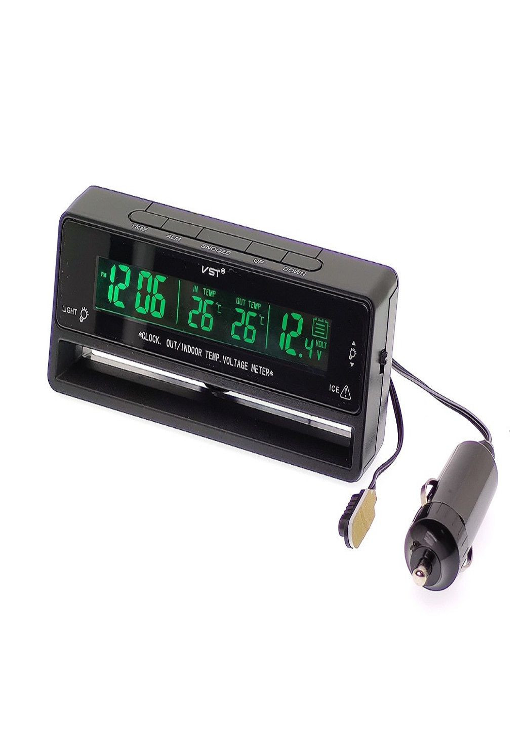 Автомобильные часы 7010 VG с термометром и вольтметром VST (282927663)