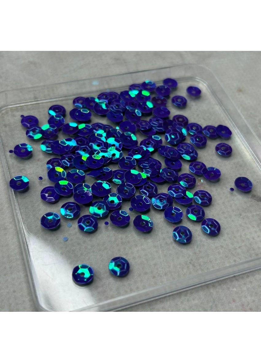 5 г - петля круглая шестигранник 7 мм - синий с АВ Plus-plus (352746317)