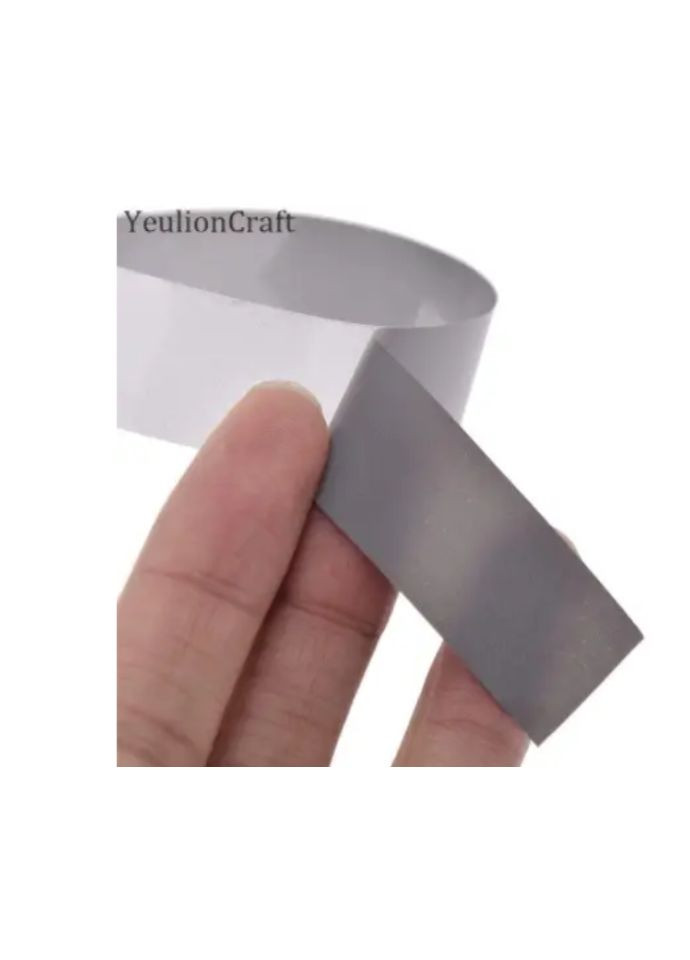 Светоотражающая лента на одежду 2 см на 5 м серый Jannet Стрічка (318172839)