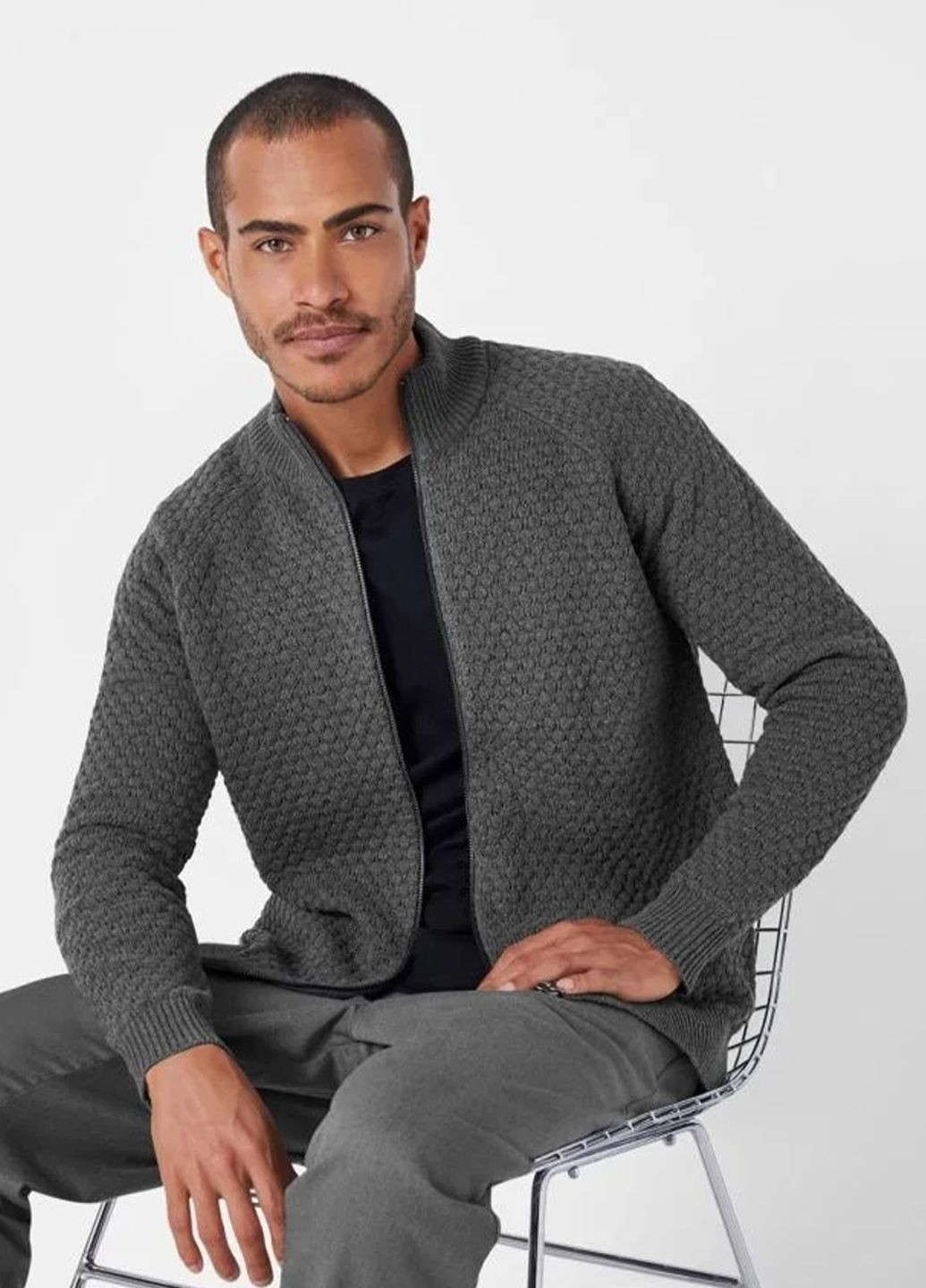 Чоловіча в´язана кофта на блискавці кардиган Livergy (360768684)