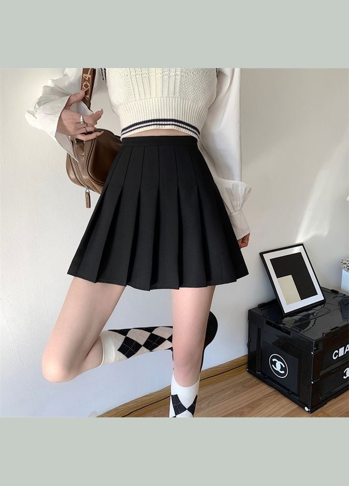 Спідниця шкільна у складку з шортами чорна 6501 104-128 (XS) No Brand (351476368)