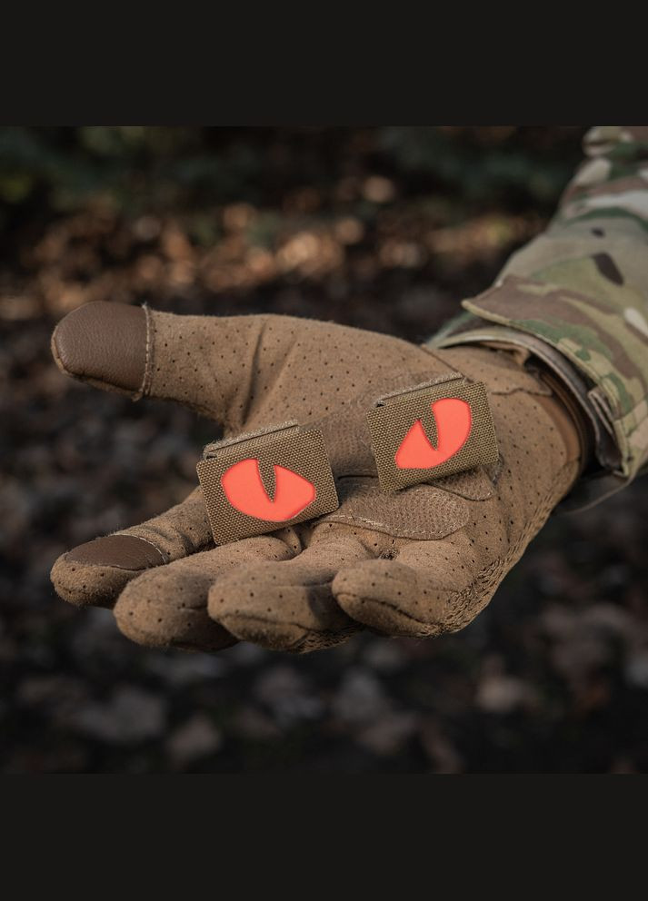 Нашивка Tiger Eyes Laser Cut (пара) Coyote/Red/GID M-TAC (315047206)