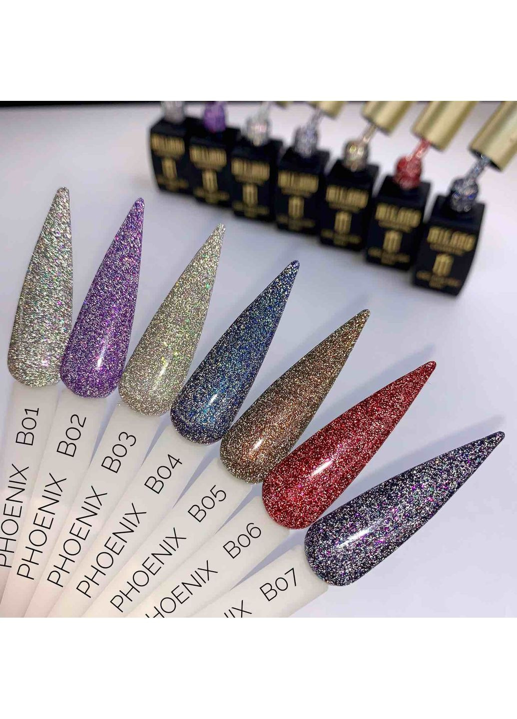 Светоотражающий гель лак PHOENIX B 03 8 мл Milano Світловідбиваючий (361849833)