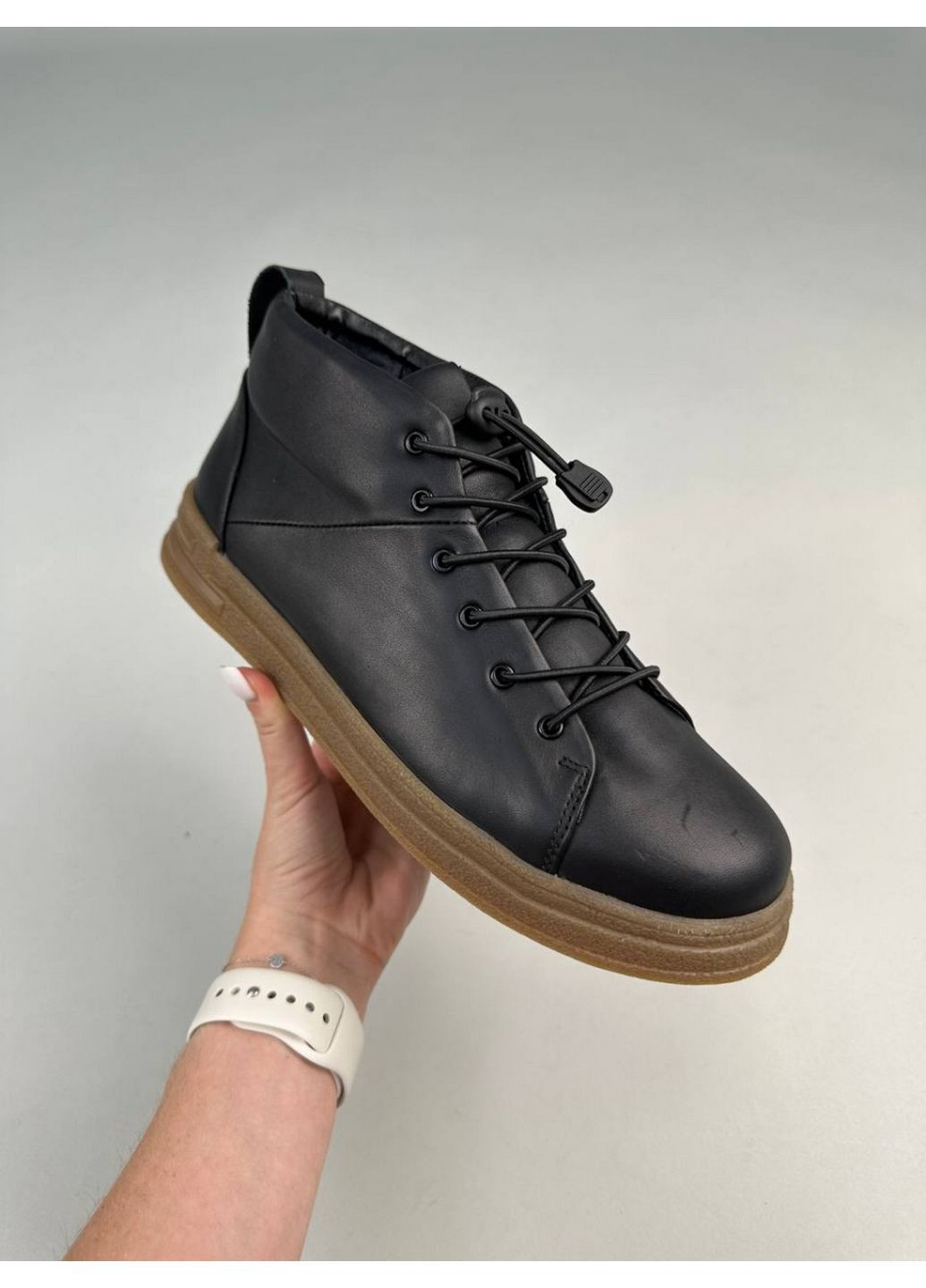 Черные осенние кожаные мужские ботинки VZUTIK