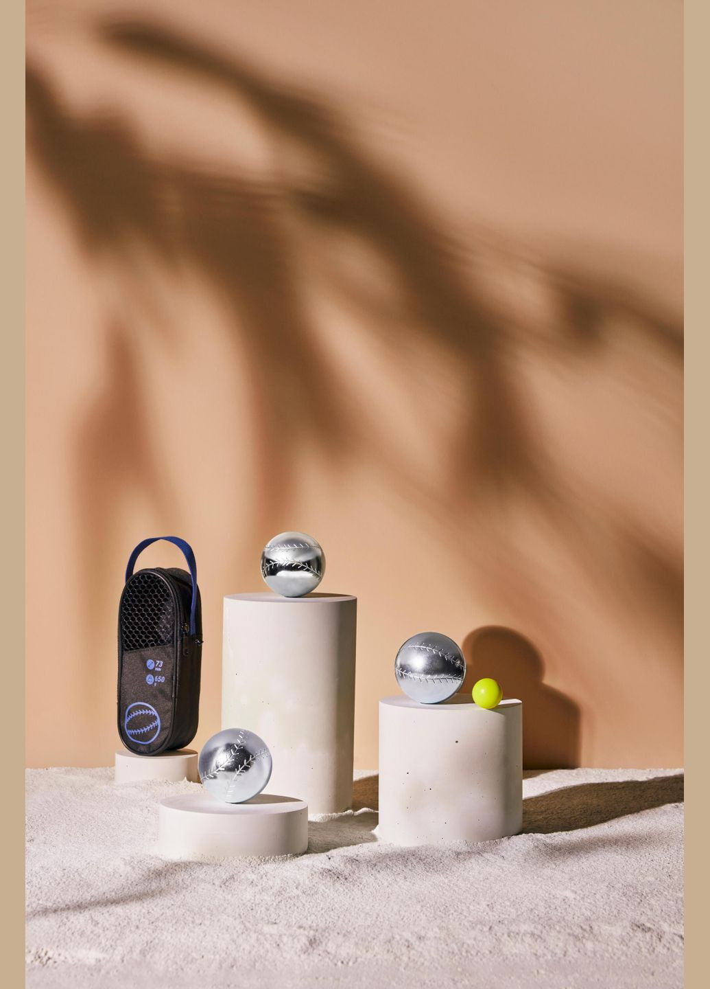 Набір для Петанка з 3 Бейсбольних Рекреаційних Петанків 500 73мм/660 г 3 Шарів Синій GEOLOGIC (336550279)