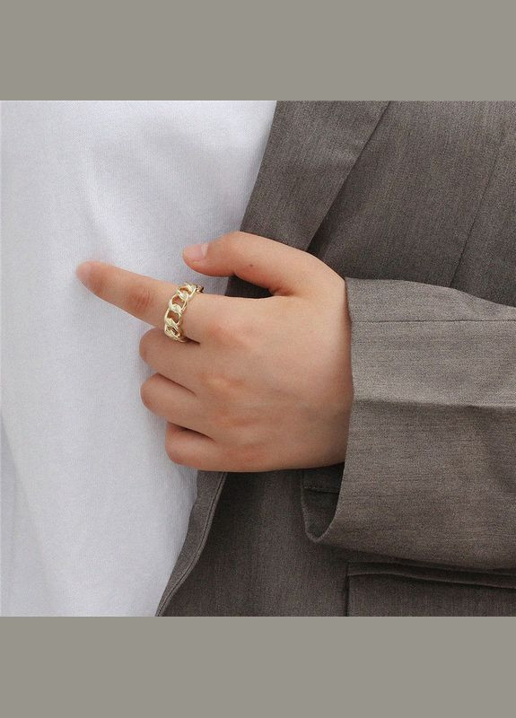 Кільце ланцюжок перстень каблучка золотистий (12-133) No Brand (314931262)
