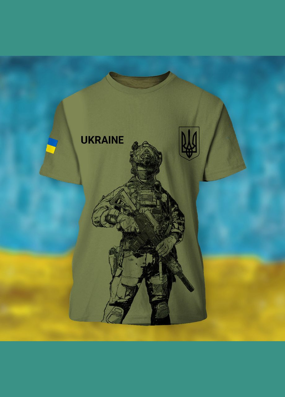 Хаки (оливковая) мужская футболка солдат Яскраво