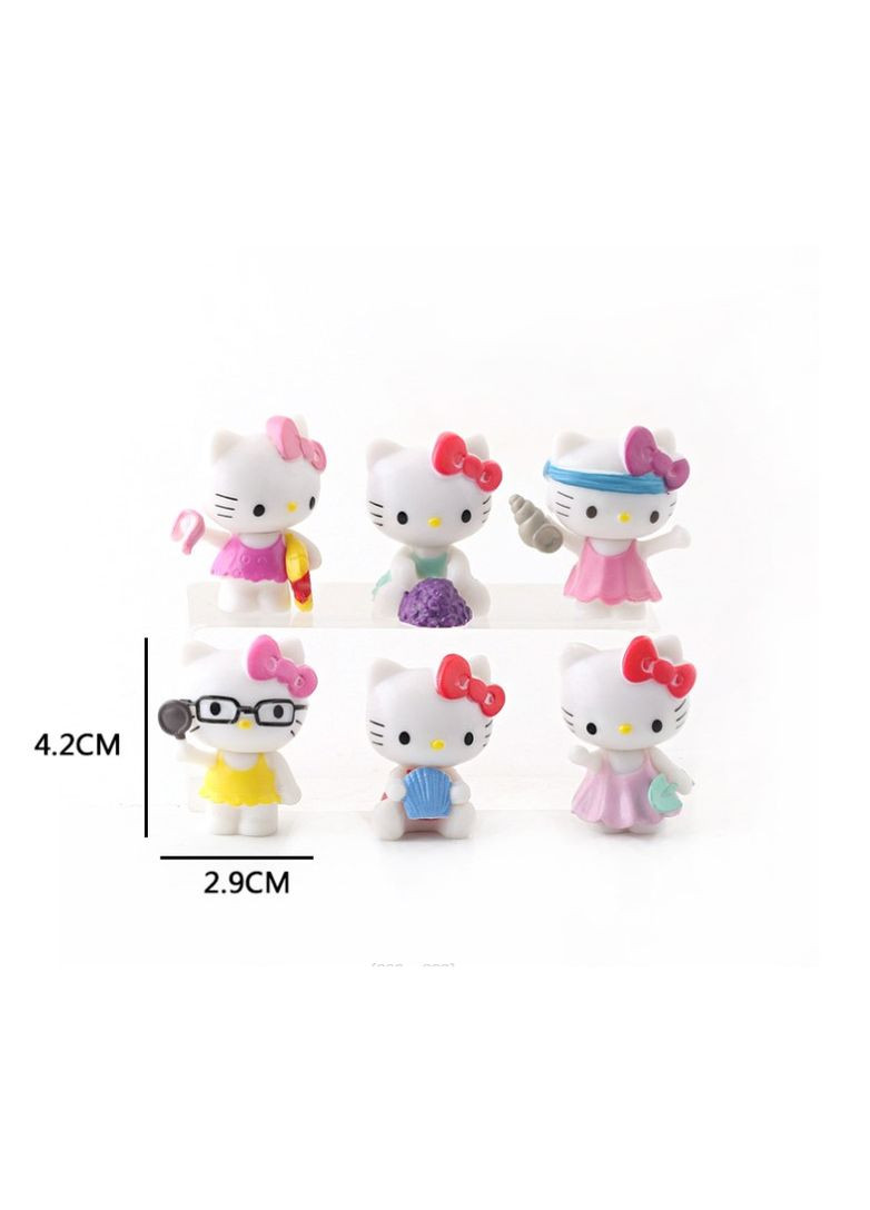 Привіт Кітті фігурки Hello Kitty Хеллоу Кітті дитячі іграшки 6 шт 4,2 см Shantou (282993583)