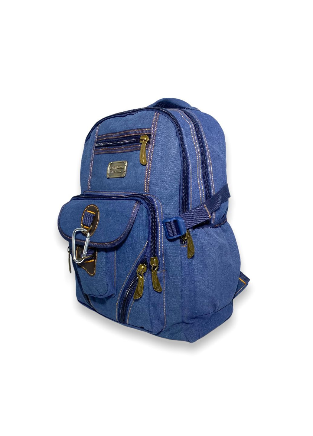 Брезентовий рюкзак,0107EP два відділи пʼять фронтальних кишень, бокові кишені розмір 40*30*15см синій Eagle Power (286421747)