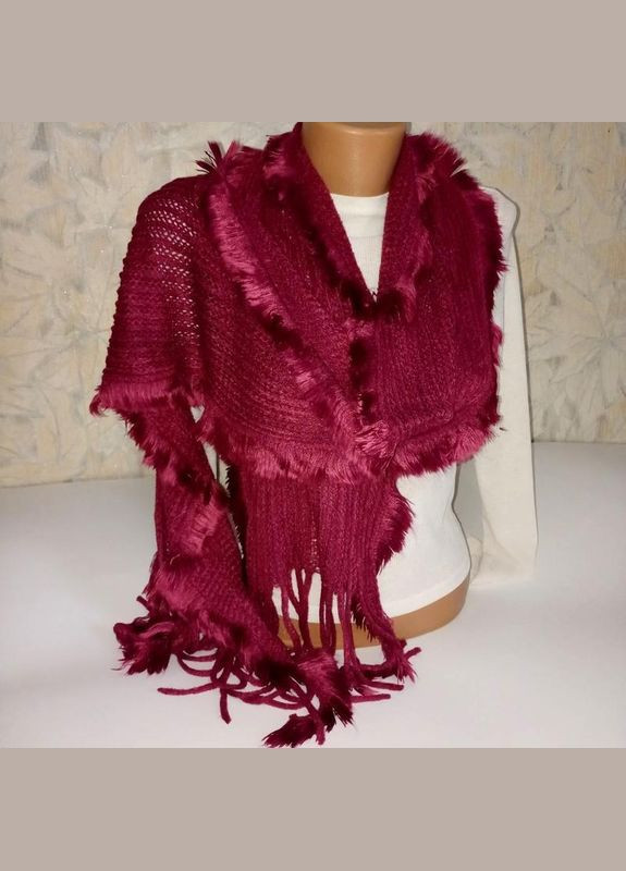 Шарф женский длинный бордовый вязаный красивый аксессуар No Brand (337359551)
