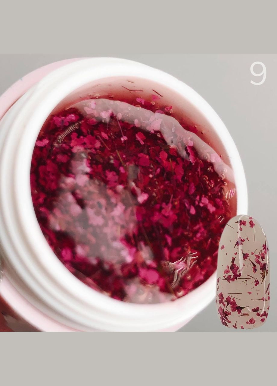 Цветочный гель для дизайна ногтей с сухоцветами ТМ " " 5 гр. Saga (342376504)