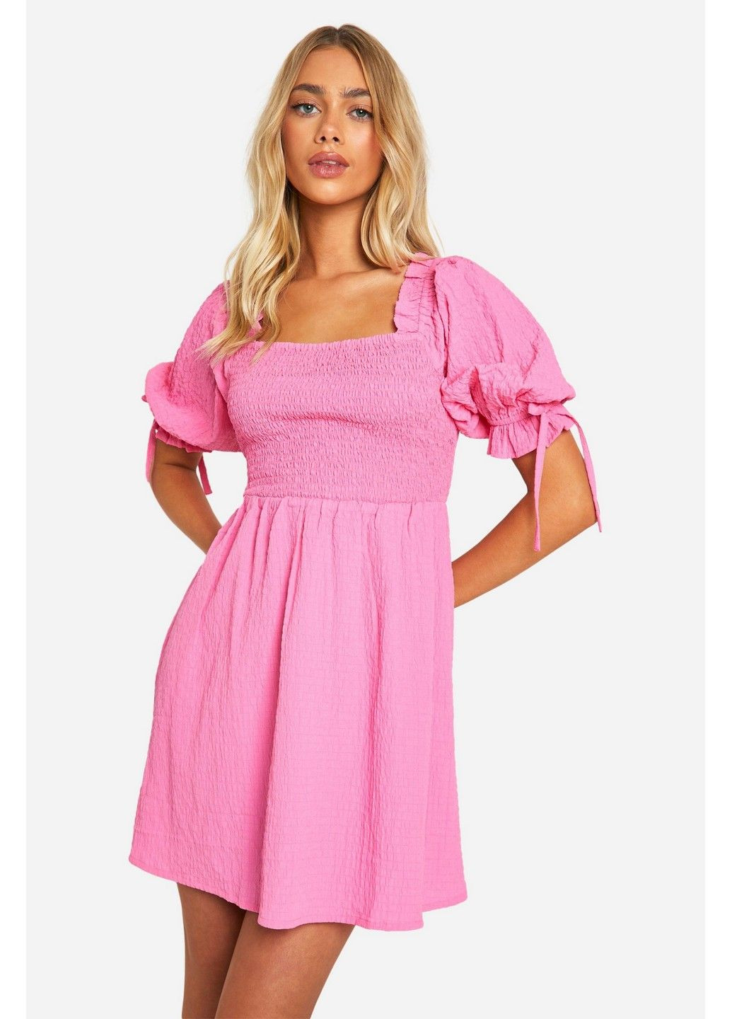 Рожева кежуал сукня Boohoo однотонна