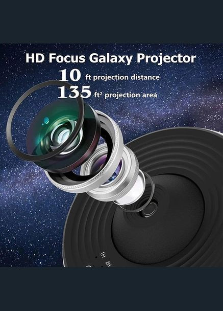 Ночник-проектор звездного неба планетарий Projector 360° с 13 космическими слайдами и таймером сна. No Brand Galaxy (318307633)
