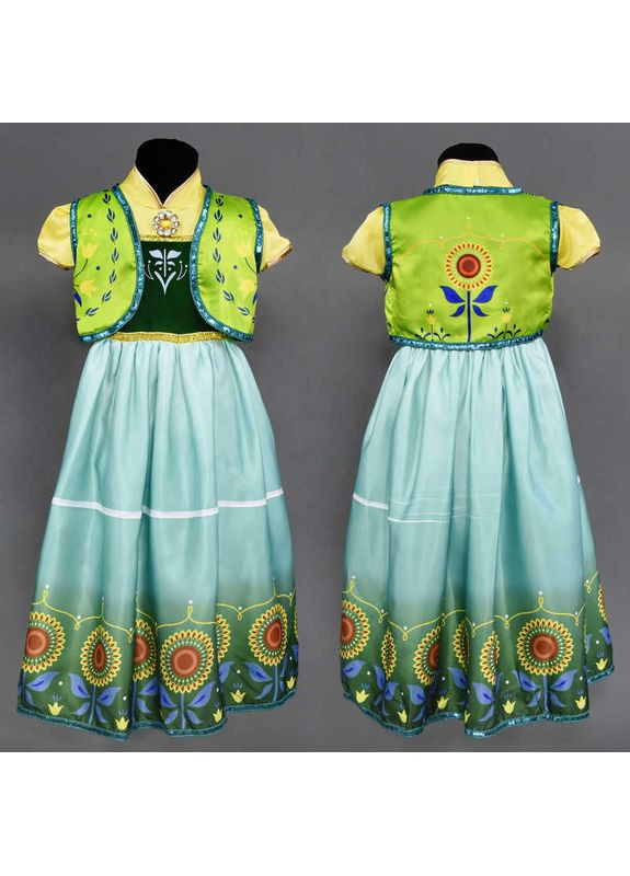 Зелений демісезонний карнавальний костюм с 23001 (120) "принцеса ганна" розмір - "м", зріст - 120см No Brand 60342