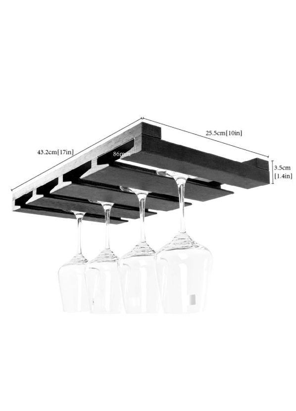 Полка для бокалов из дерева Вудраф маренго (ОБС-001819) No Brand (327426279)