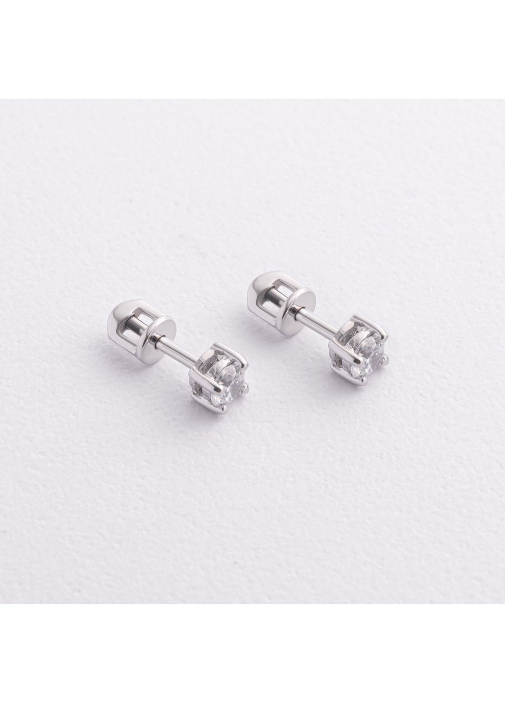 Серебряные серьги - пусеты с фианитами 123331 Oniks (364894707)