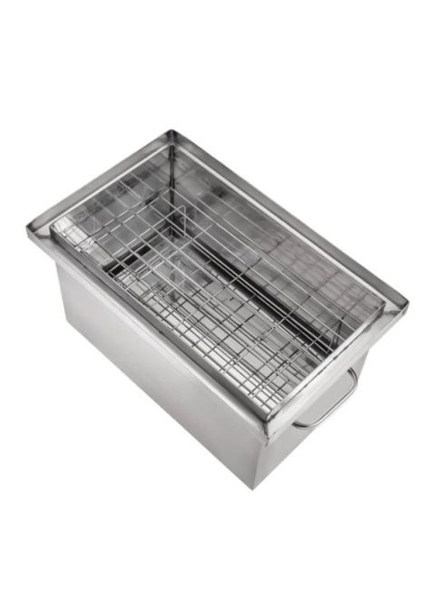 Коптильня горячего копчения "L" нержавеющая сталь с термометром, 2мм No Brand (314832298)