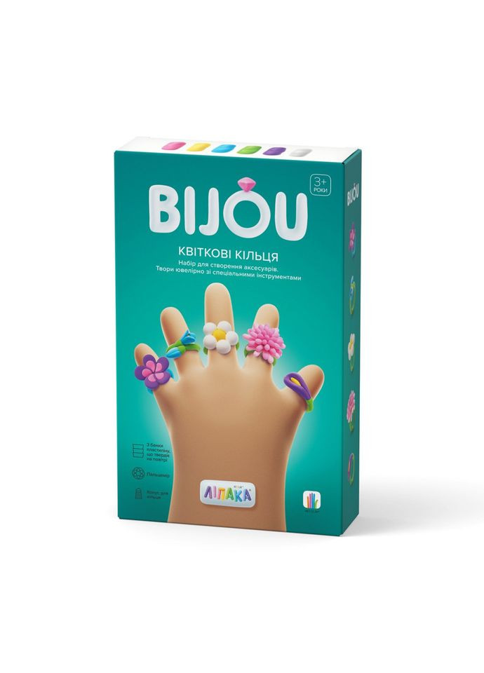 Набор самотвердеющегося пластилина ЛИПАКА 31001-UA01 Бижутерия: Цветочные Кольца ЛІПАКА (365641334)