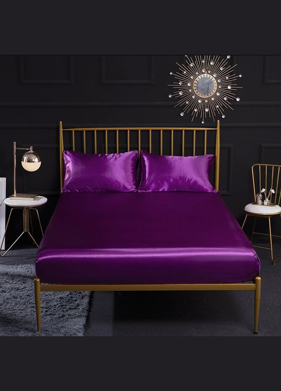 Постільна атласна білизна Полуторний 150 x 210 см Фіолетовий наволочки 2 х 50х70 см, 2 х 70х70 см (В141402-7) No Brand (306633220)