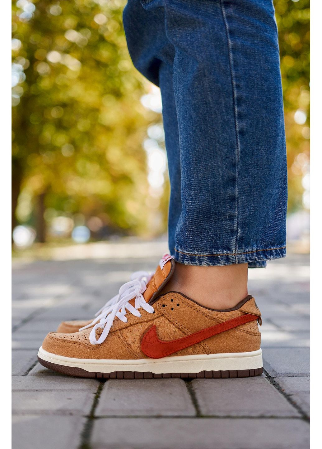 Комбіновані Осінні кросівки чоловічі nike clot dunk low sp cork найк No Brand