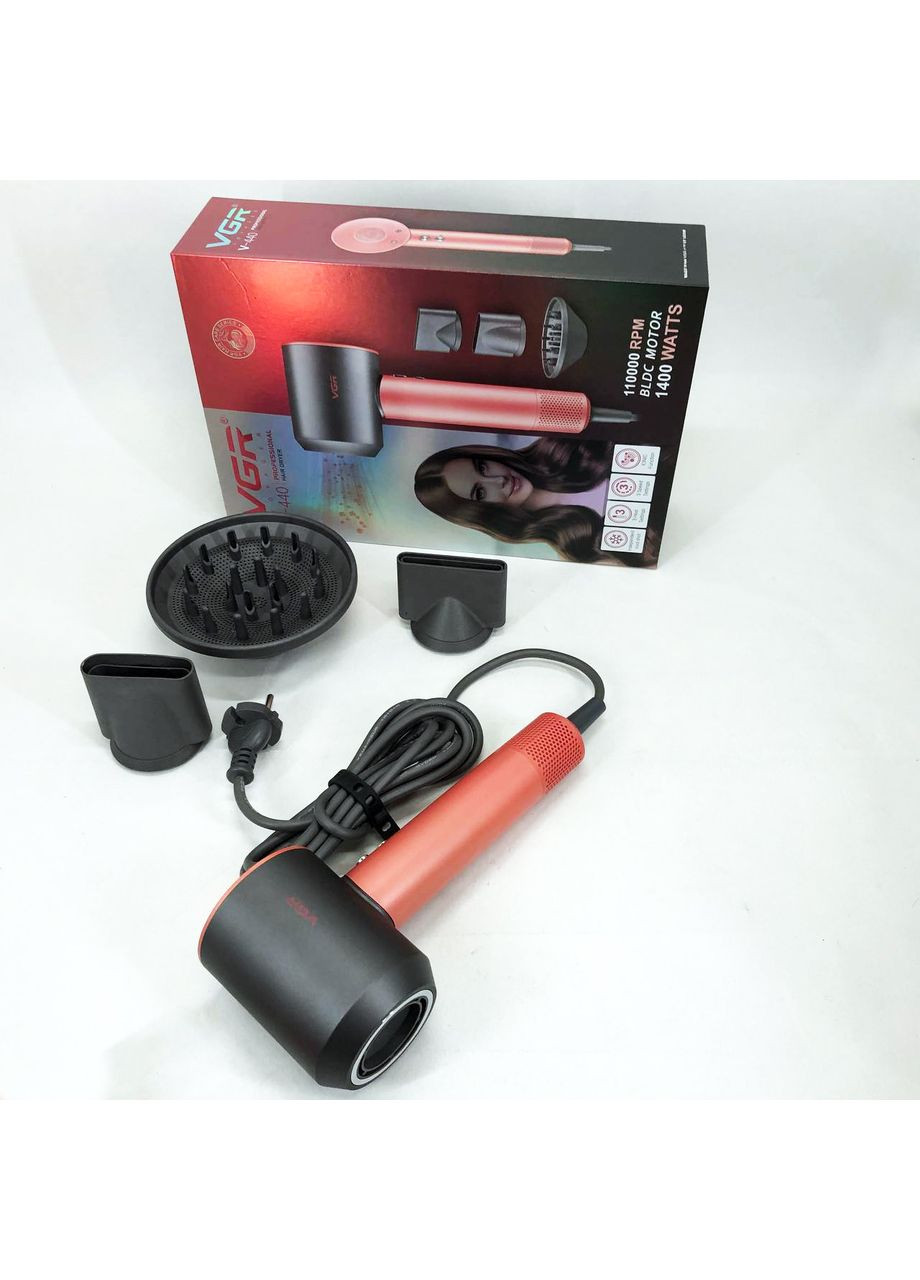 Дорожный мощный фен для волос V-440, Мощный ионный фен, Фен мощный, Классический фен FJ-962 для волос VGR (349512146)