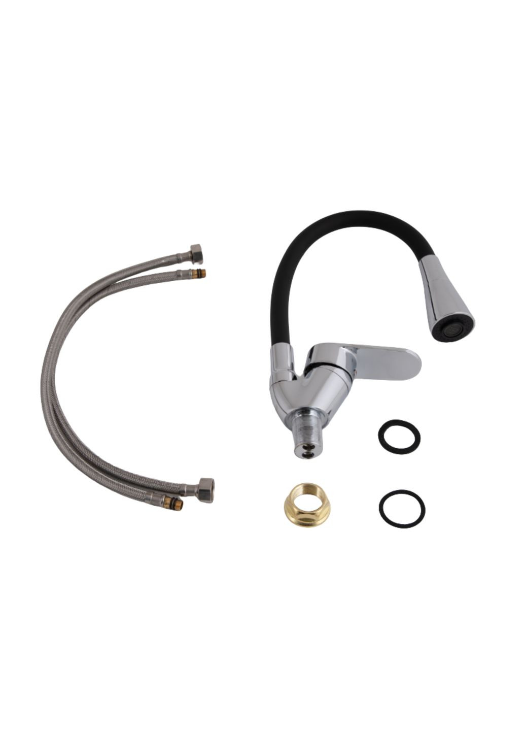 Смеситель для кухни Tani с гибким изливом (k40) LDTAN008F3BCR39484 Chrome/Black LIDZ 008F3 (346492197)