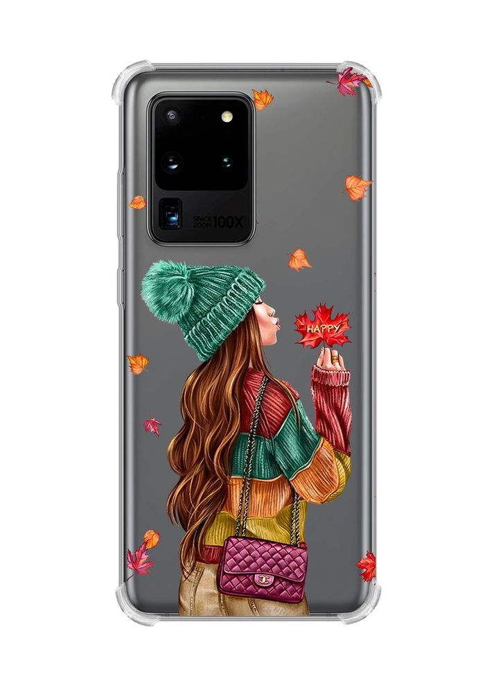 Чехол с утолщёнными углами для Samsung Galaxy S20 Ultra:: Девушка с листьями (принт 221) Creative (359500950)