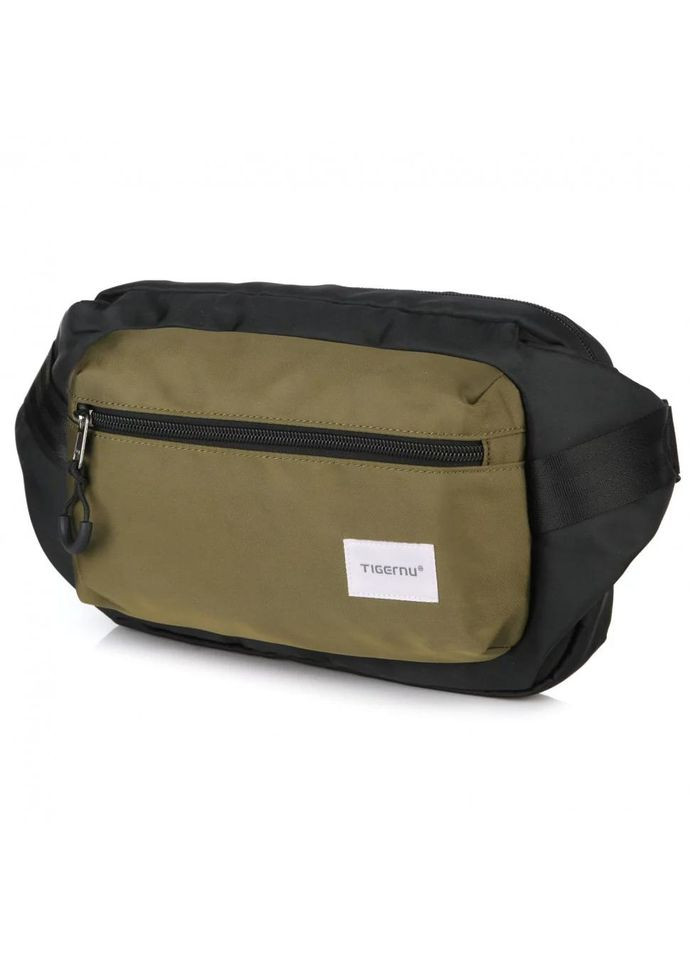 Чоловіча сумка на пояс (барсетка, бананка), розмір 28 х 21 х 5 см Т-S 8621 Black чорна с коричневим Tigernu (314874107)