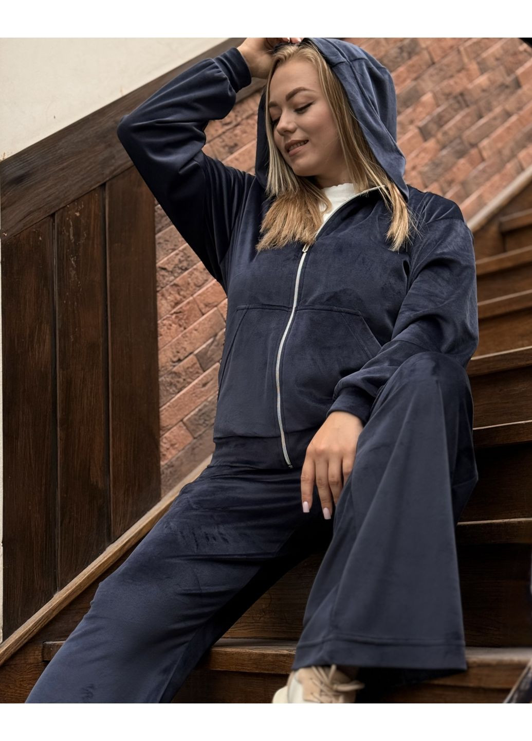 Костюм №7 кенгуру-зіп велюр темно-синій 4PROFI (370439322)