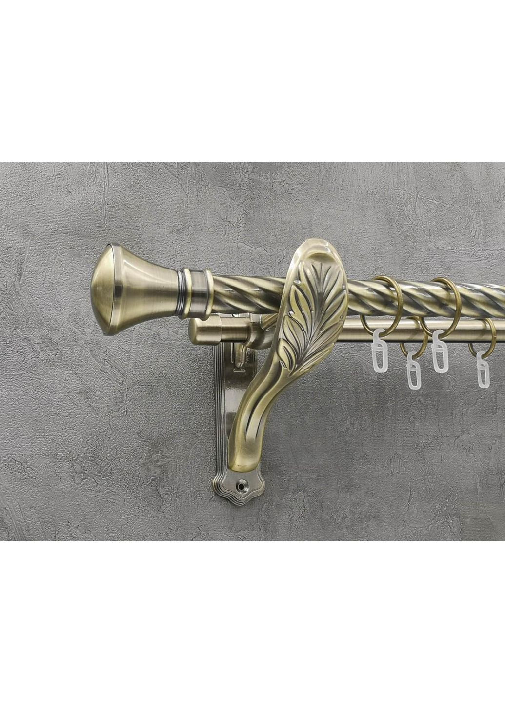 Карниз Люксор кручена штанга подвійний ретро 25/19 мм 160 см Антик Quadrum (352781678)