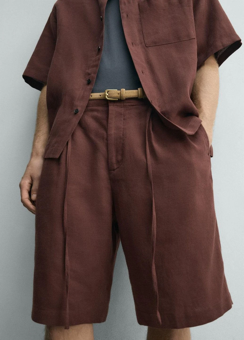 Бордовые летние брюки Zara