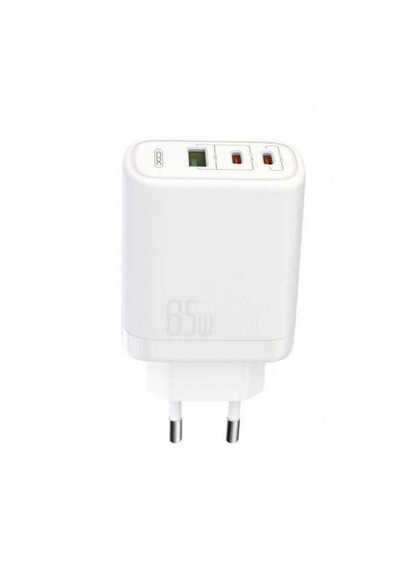 Мережевий зарядний пристрій CE04 адаптер Super Si 2xType-C_65W / QC_45W white (PD3.0, QC4+, QC3.0, FCP, MTK та ін.) XO (333827854)